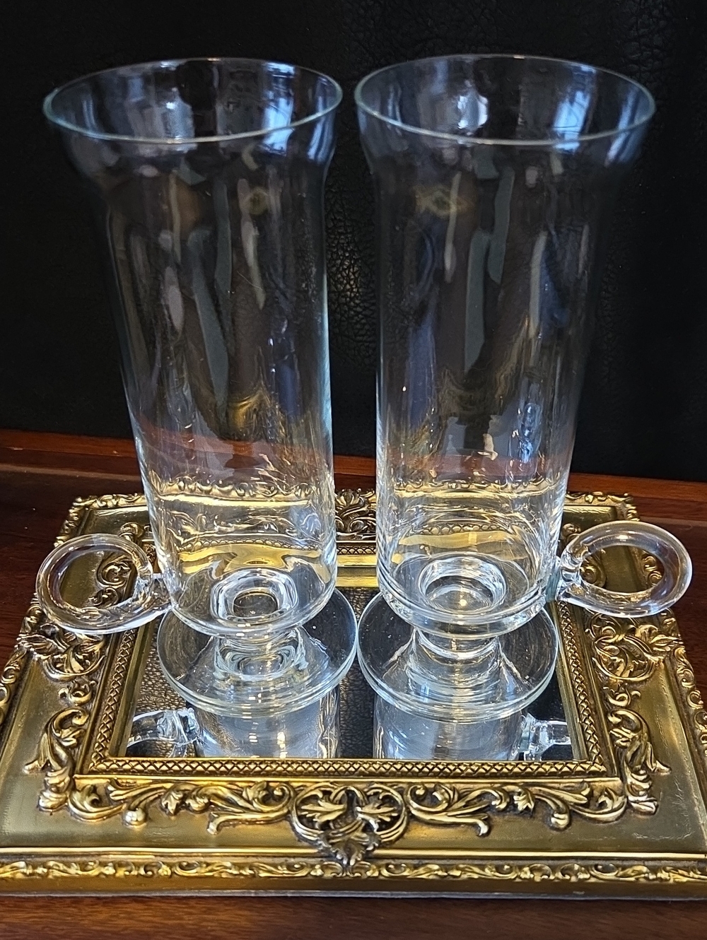 Vintage Dartington Gaelic Crystal Irish Coffee Glasses Set/2  Designed In 1960's
